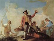 Ramon Bayeu Fans and Bread Twists oil painting